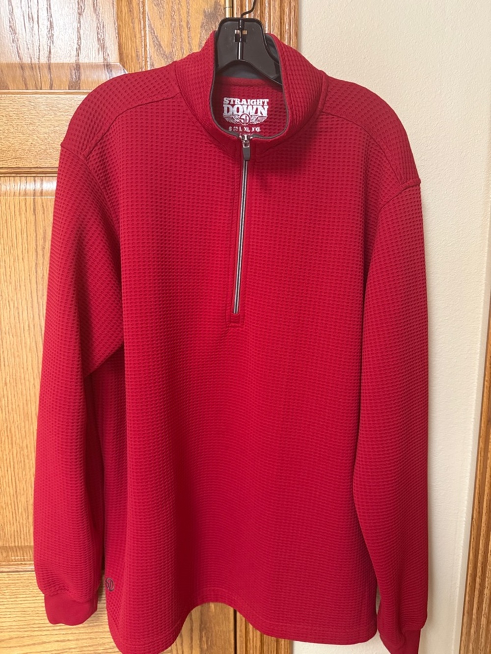 Straight Down Men's Red Quarter-Zip Sweater